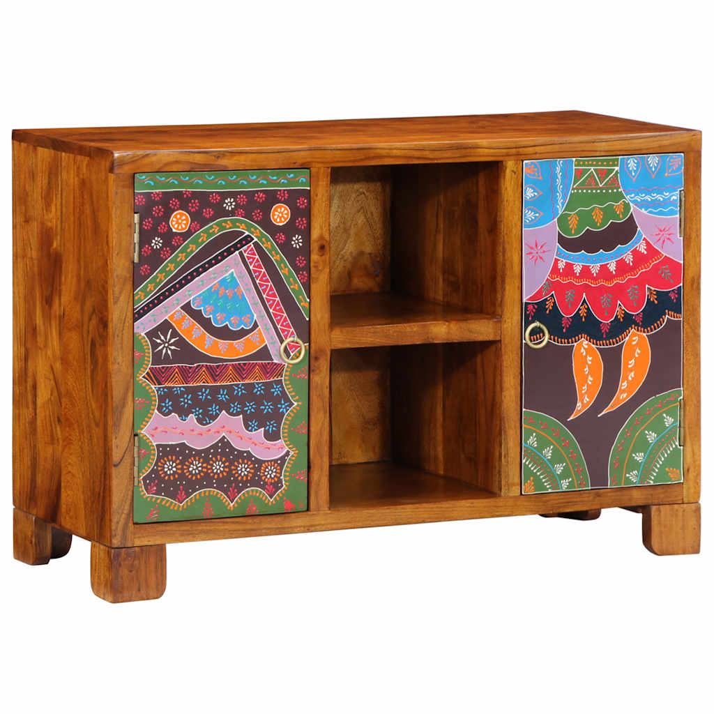 Buffet multicolore 90x35x60 bois massif d'acacia - XIOS