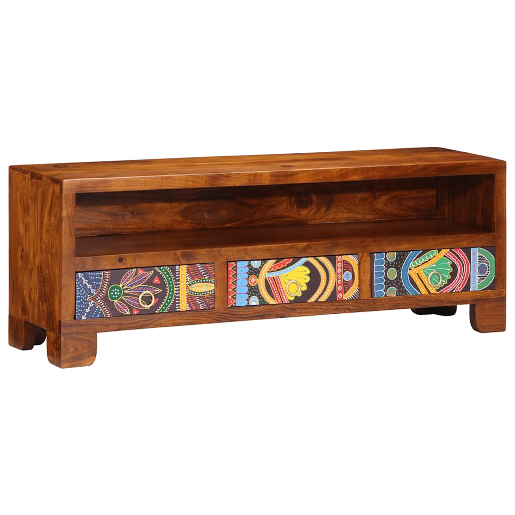 Meuble TV multicolore 110x30x40 bois d'acacia massif - XIOS