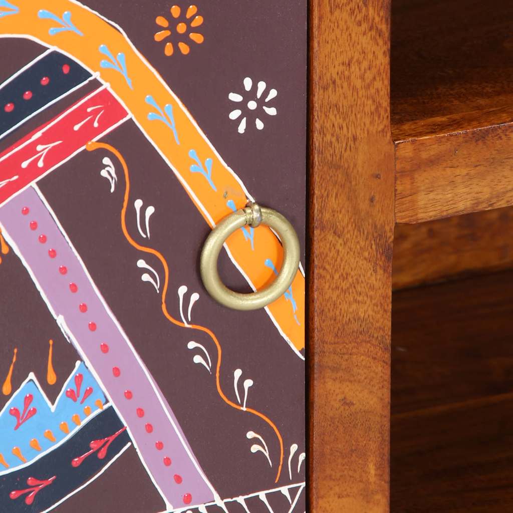 Meuble TV multicolore 90x30x45 bois massif d'acacia - XIOS