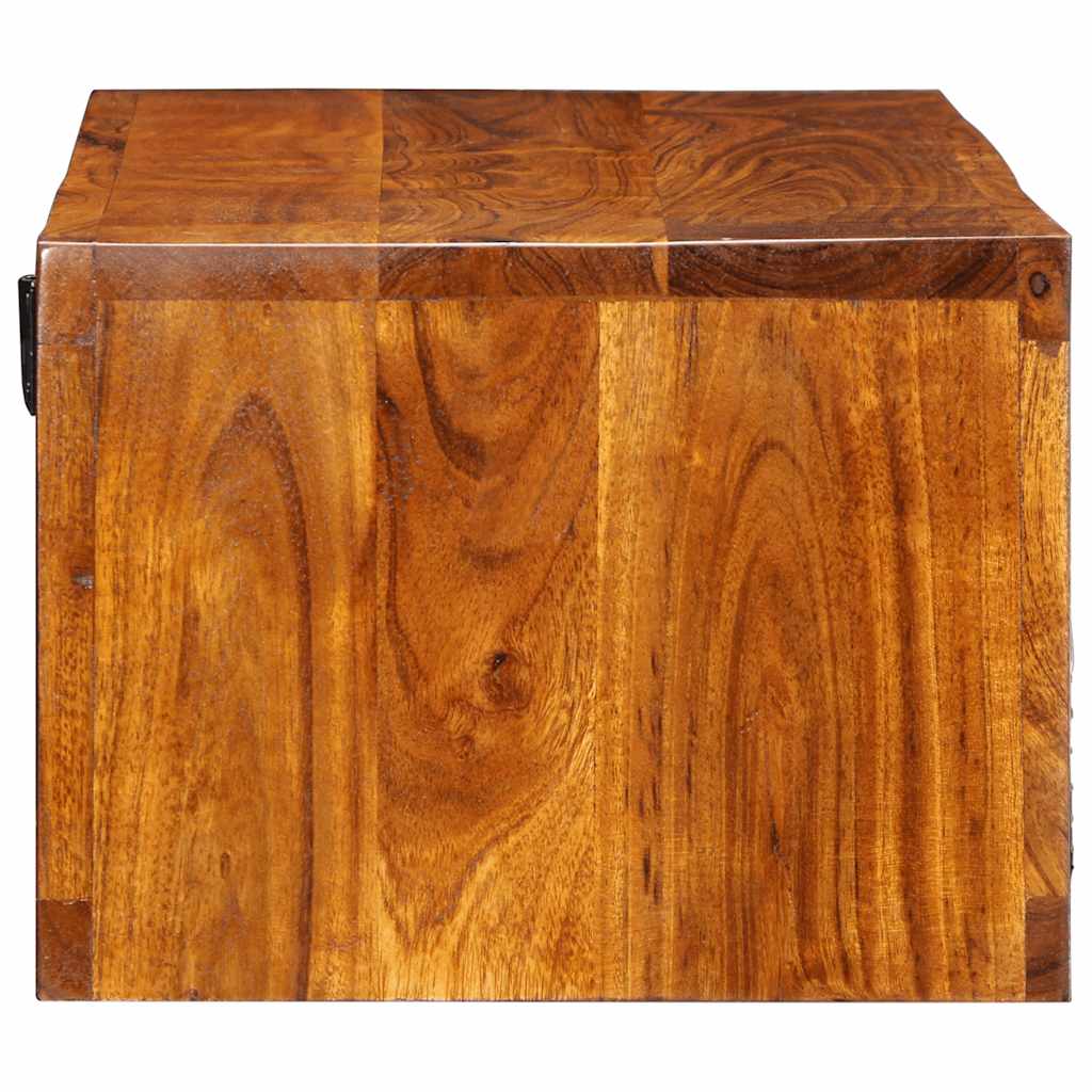 Meuble TV mural multicolore 100x30x22 bois massif d'acacia - XIOS