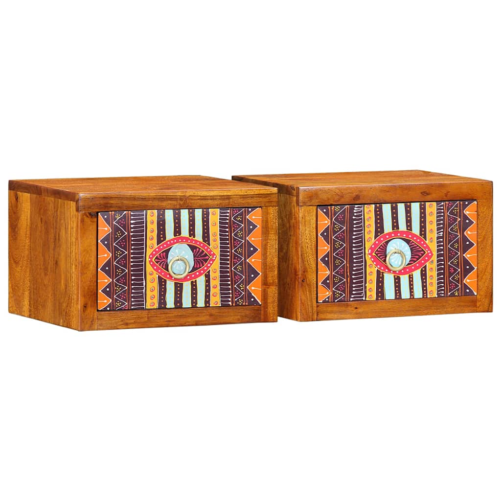 Cabinet de chevet avec tiroir 2 pcs Marron 35 x 30 x 22 cm - XIOS