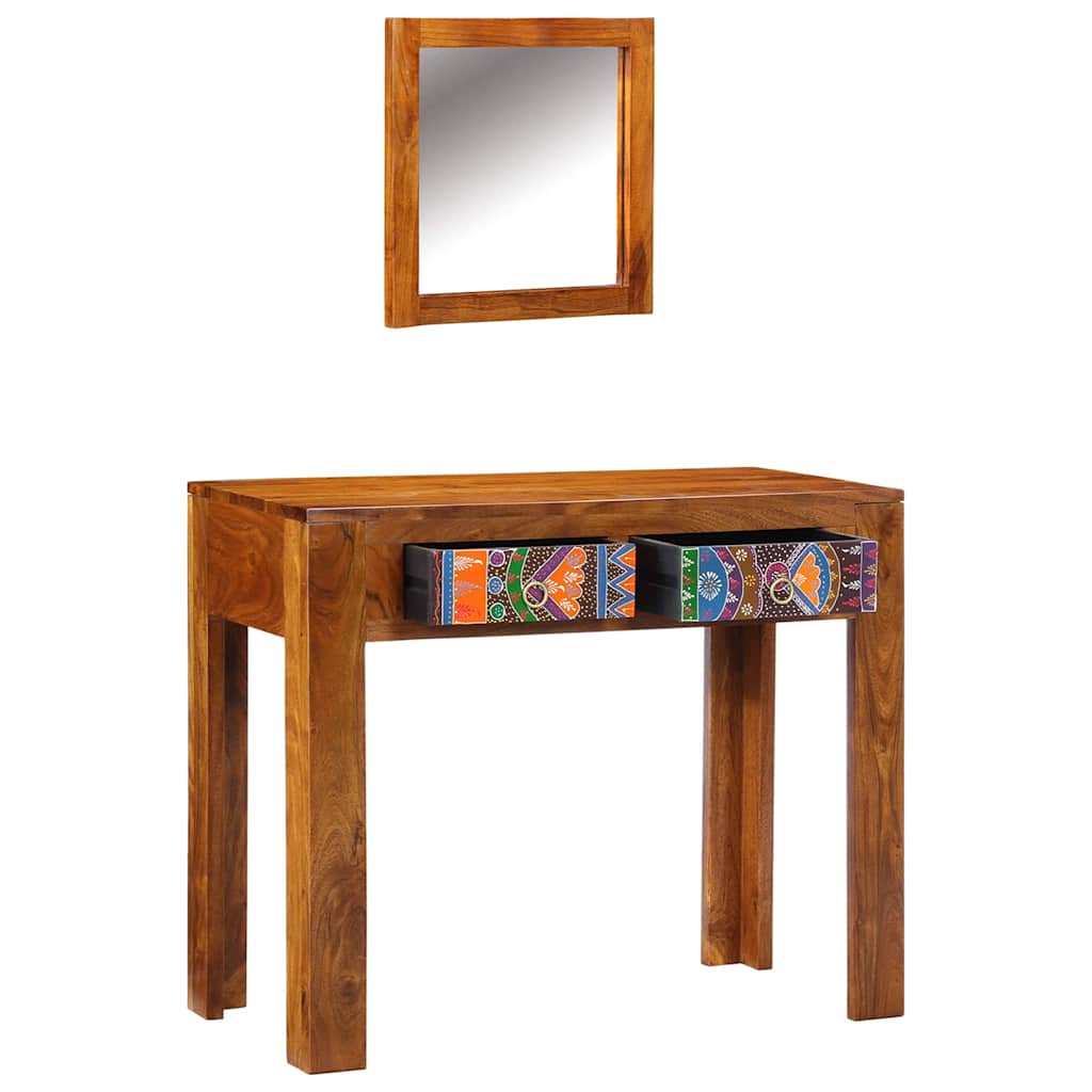 Table de Toilette Marron 90 x 45 x 75 cm Bois d'acacia massif - XIOS