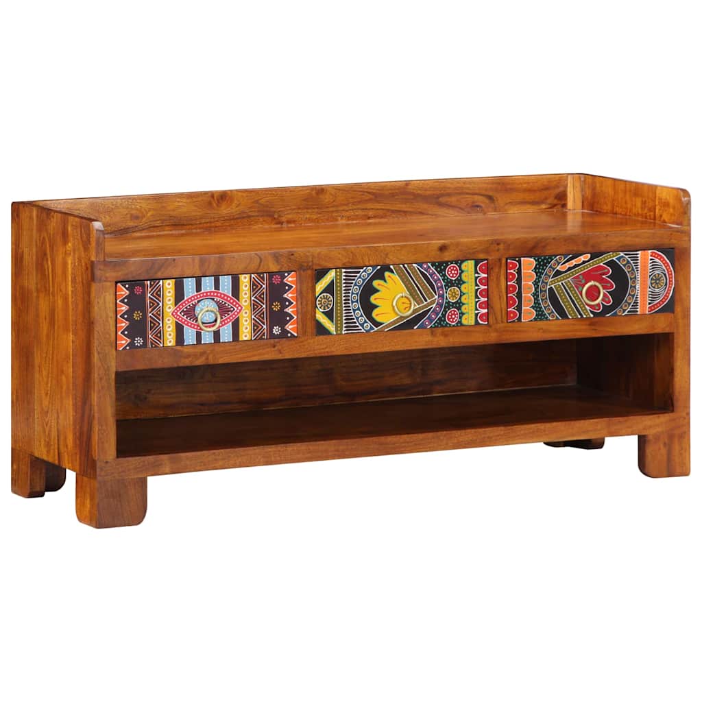Banc à chaussures avec tiroir Marron miel 100 x 35 x 45 cm - XIOS