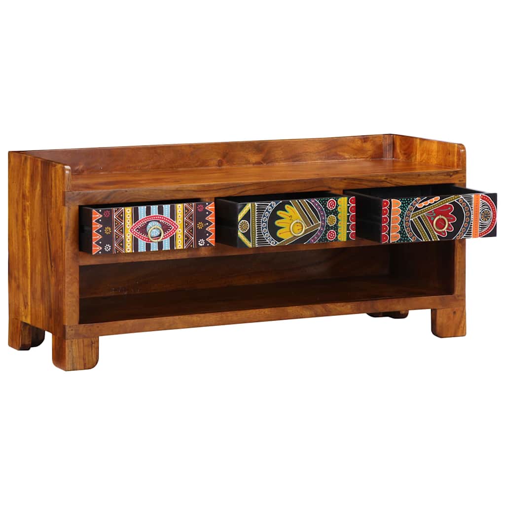 Banc à chaussures avec tiroir Marron miel 100 x 35 x 45 cm - XIOS