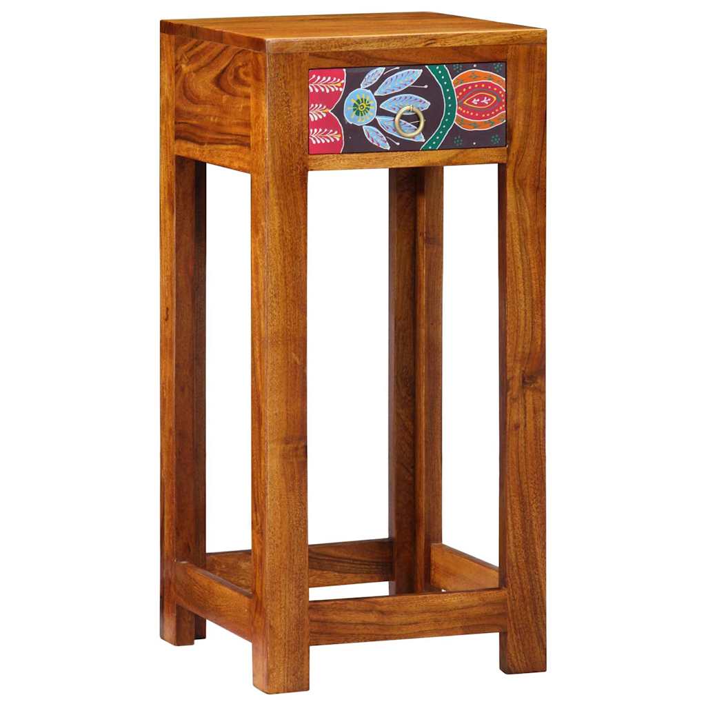 Guéridon téléphone Marron 35 x 35 x 75 cm Bois d'acacia massif - XIOS