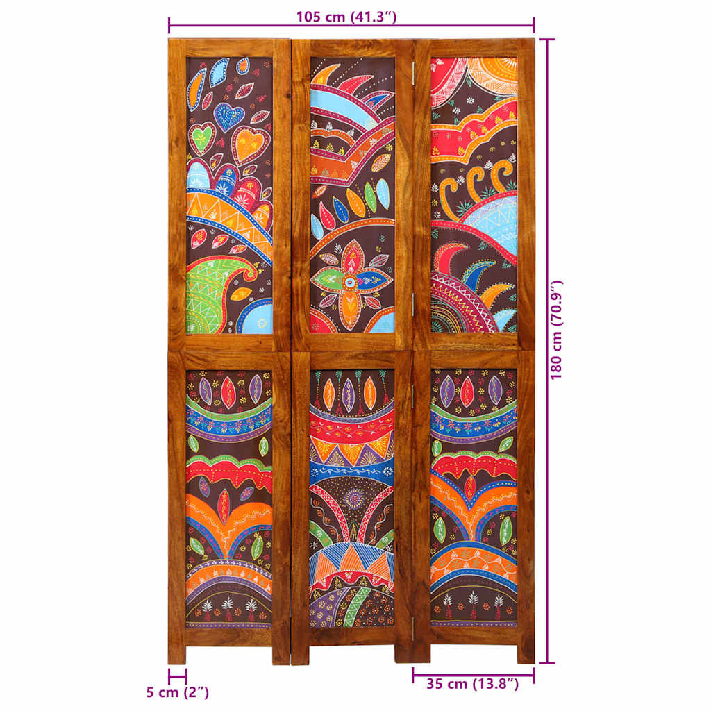 Paravent Marron 105 x 180 cm Bois d'acacia massif - XIOS