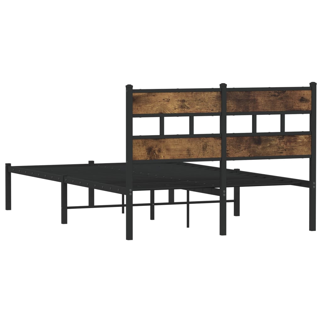 Cadre de lit en métal sans matelas chêne fumé 120x200 cm - XIOS