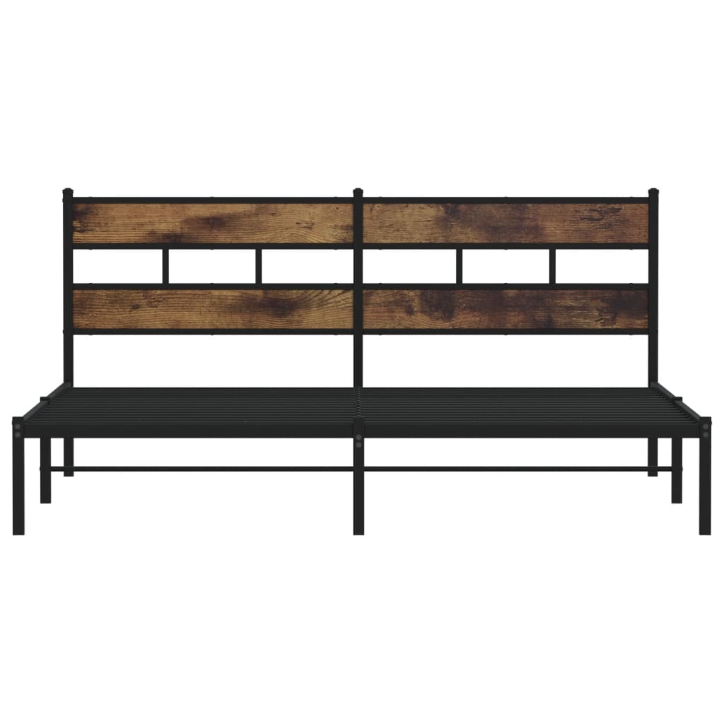 Cadre de lit en métal sans matelas chêne fumé 183x213 cm - XIOS