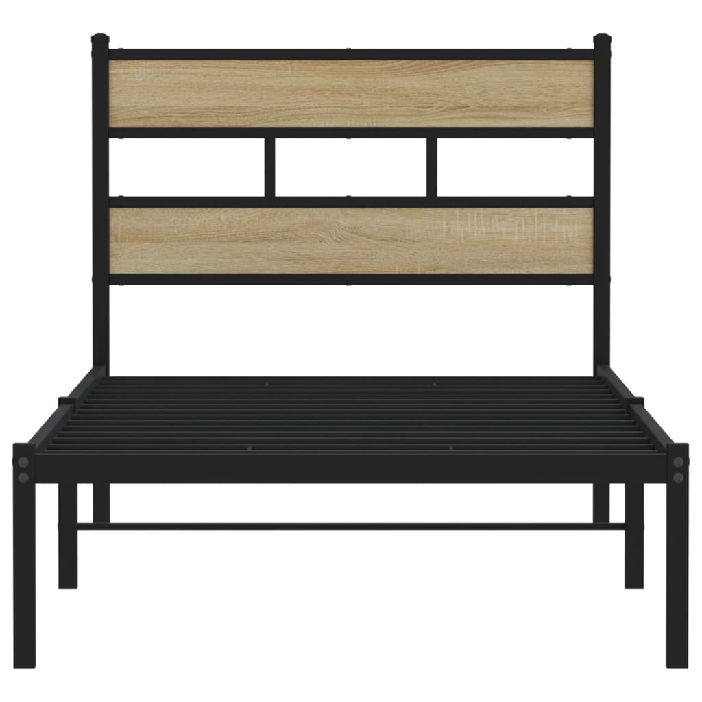Cadre de lit en métal sans matelas chêne sonoma 100x200 cm - XIOS