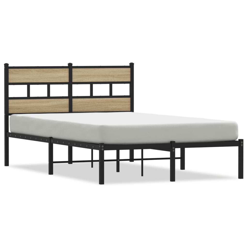 Cadre de lit en métal sans matelas chêne sonoma 120x190 cm - XIOS