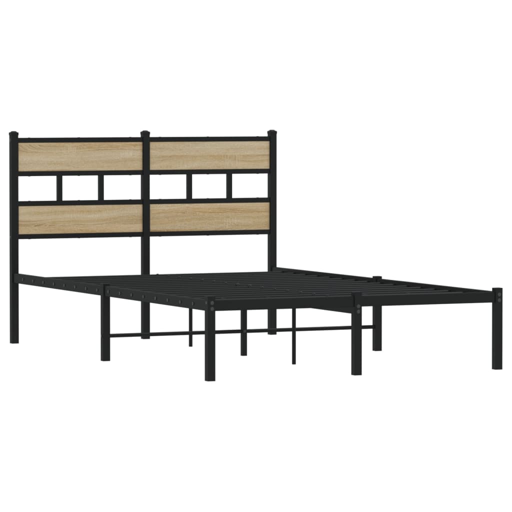 Cadre de lit en métal sans matelas chêne sonoma 120x190 cm - XIOS