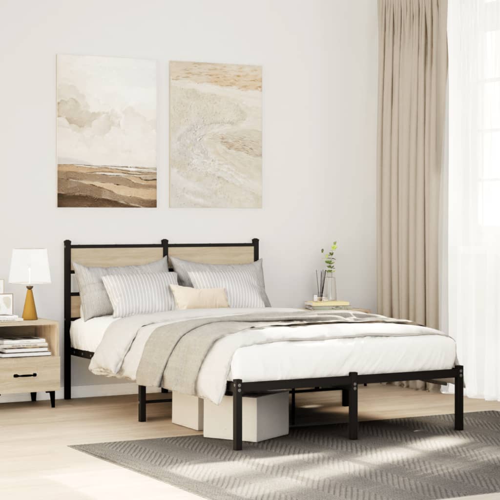 Cadre de lit en métal sans matelas chêne sonoma 120x200 cm - XIOS