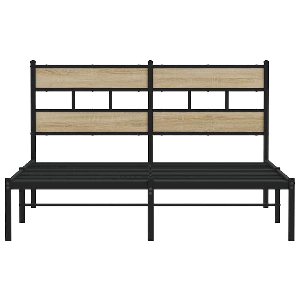Cadre de lit en métal sans matelas chêne sonoma 135x190 cm - XIOS