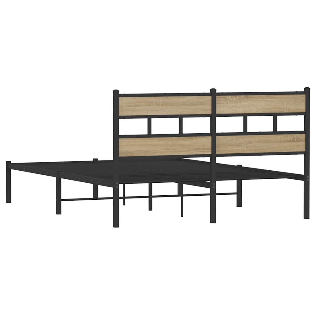 Cadre de lit en métal sans matelas chêne sonoma 135x190 cm - XIOS