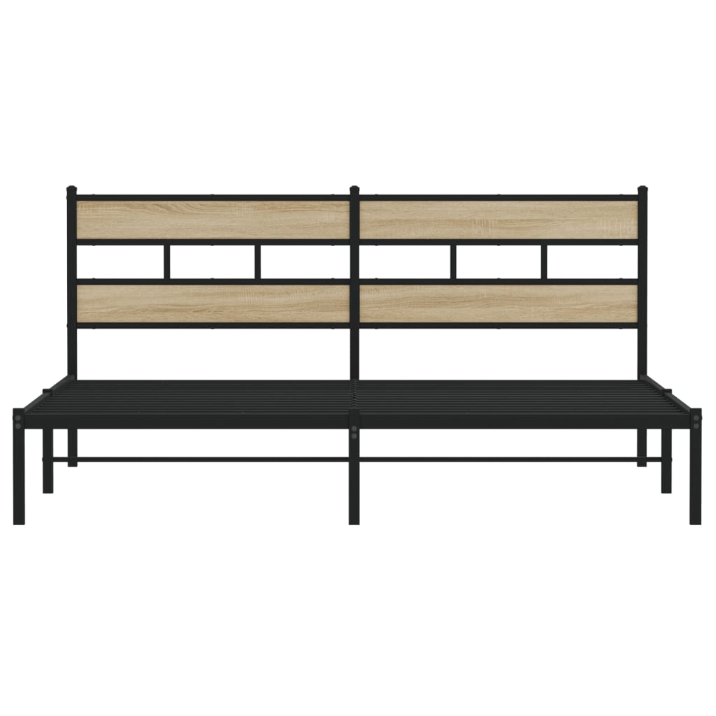 Cadre de lit en métal sans matelas chêne sonoma 180x200 cm - XIOS