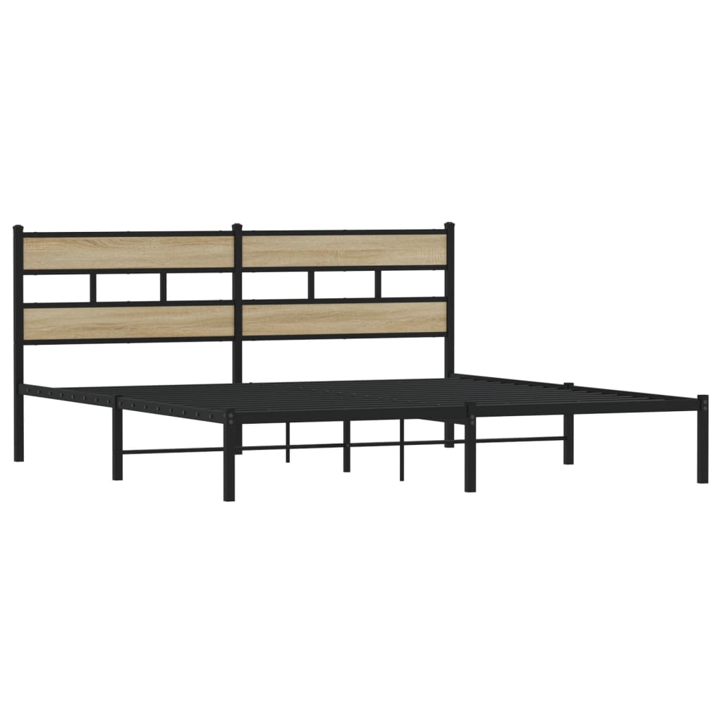 Cadre de lit en métal sans matelas chêne sonoma 183x213 cm - XIOS