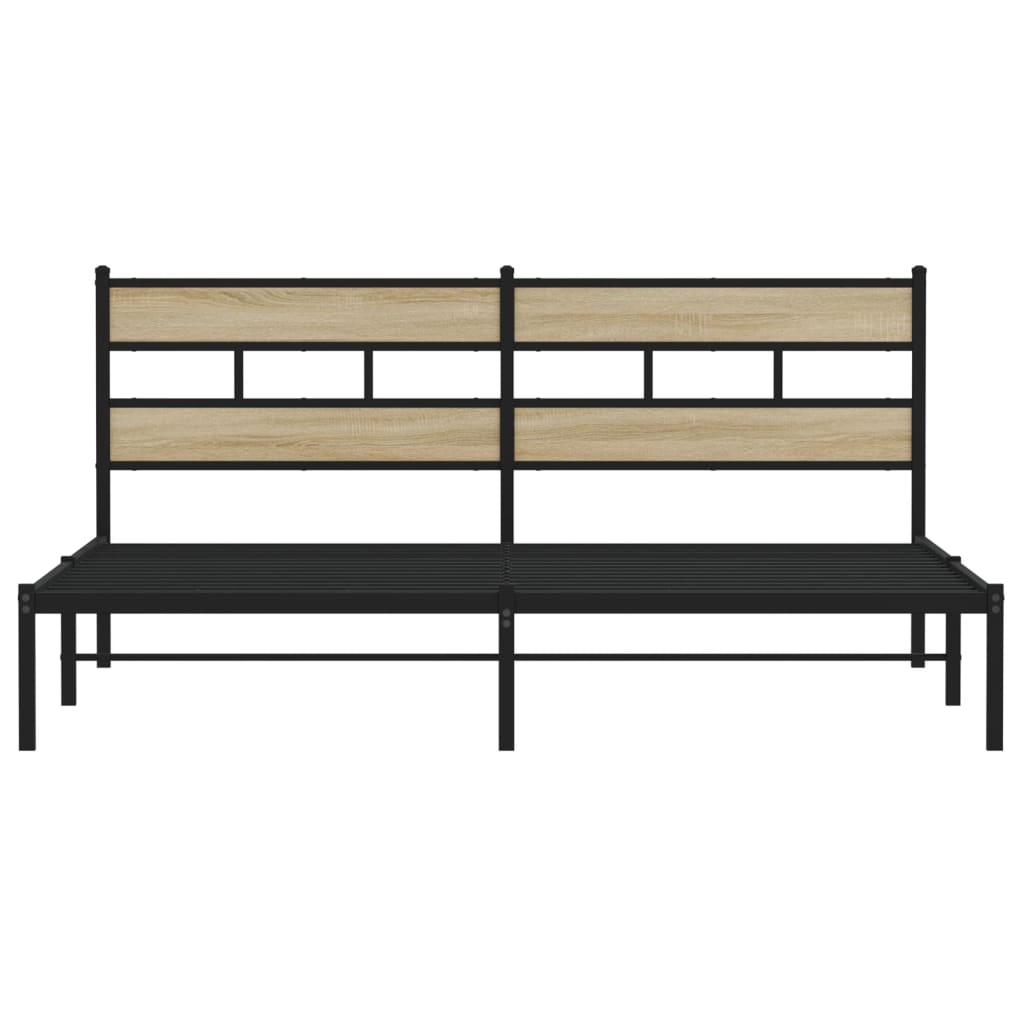 Cadre de lit en métal sans matelas chêne sonoma 183x213 cm - XIOS