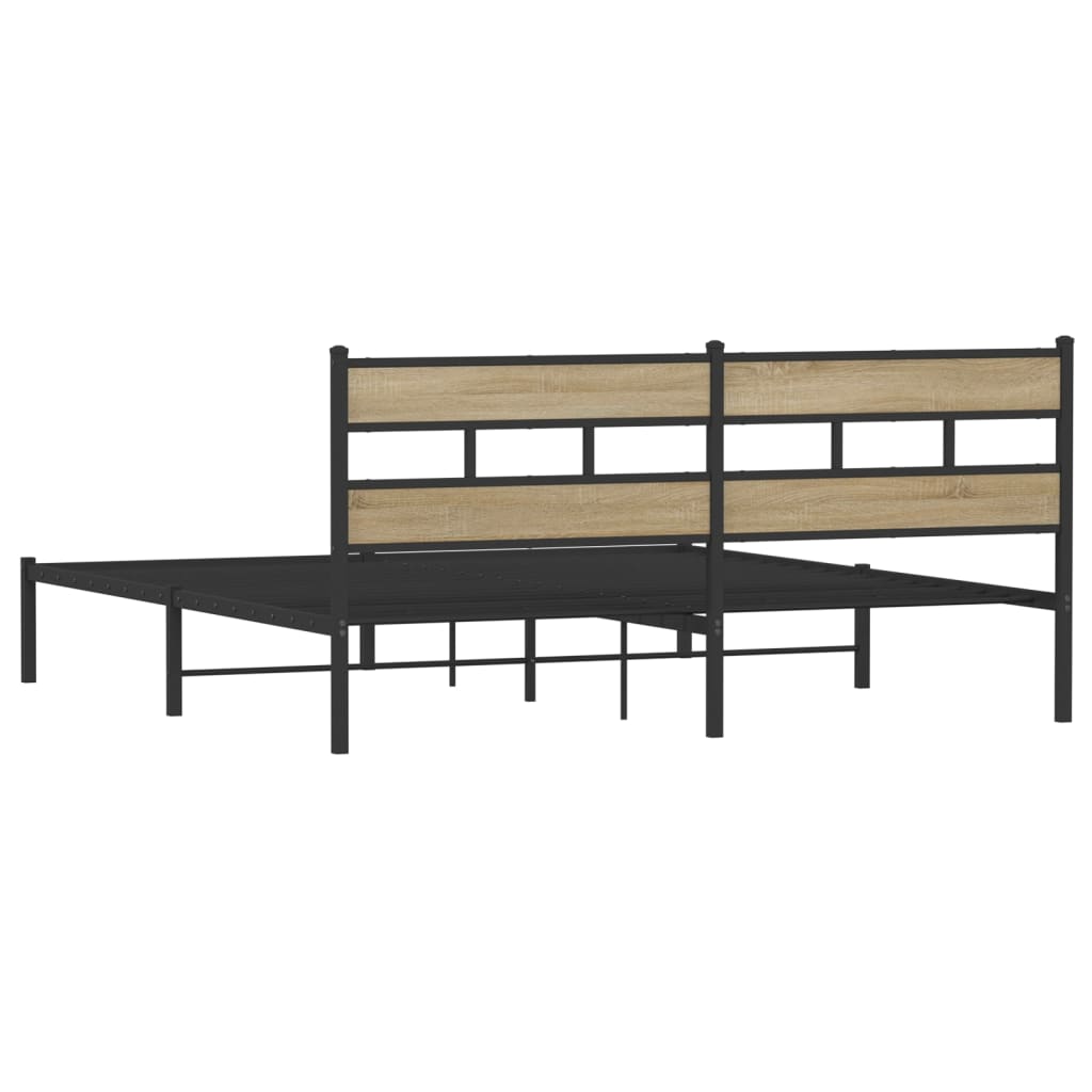 Cadre de lit en métal sans matelas chêne sonoma 183x213 cm - XIOS