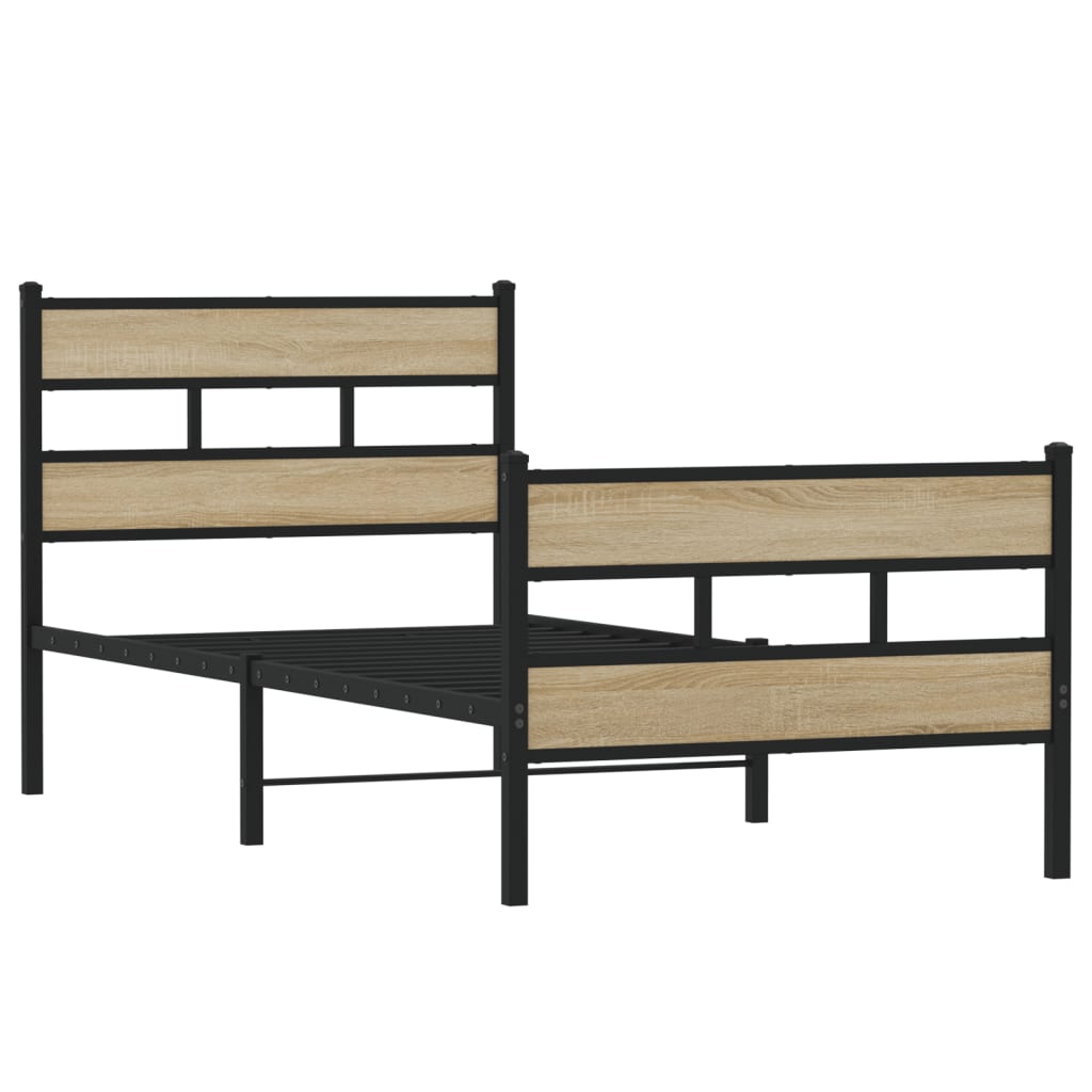 Cadre de lit en métal sans matelas chêne sonoma 80x200 cm - XIOS