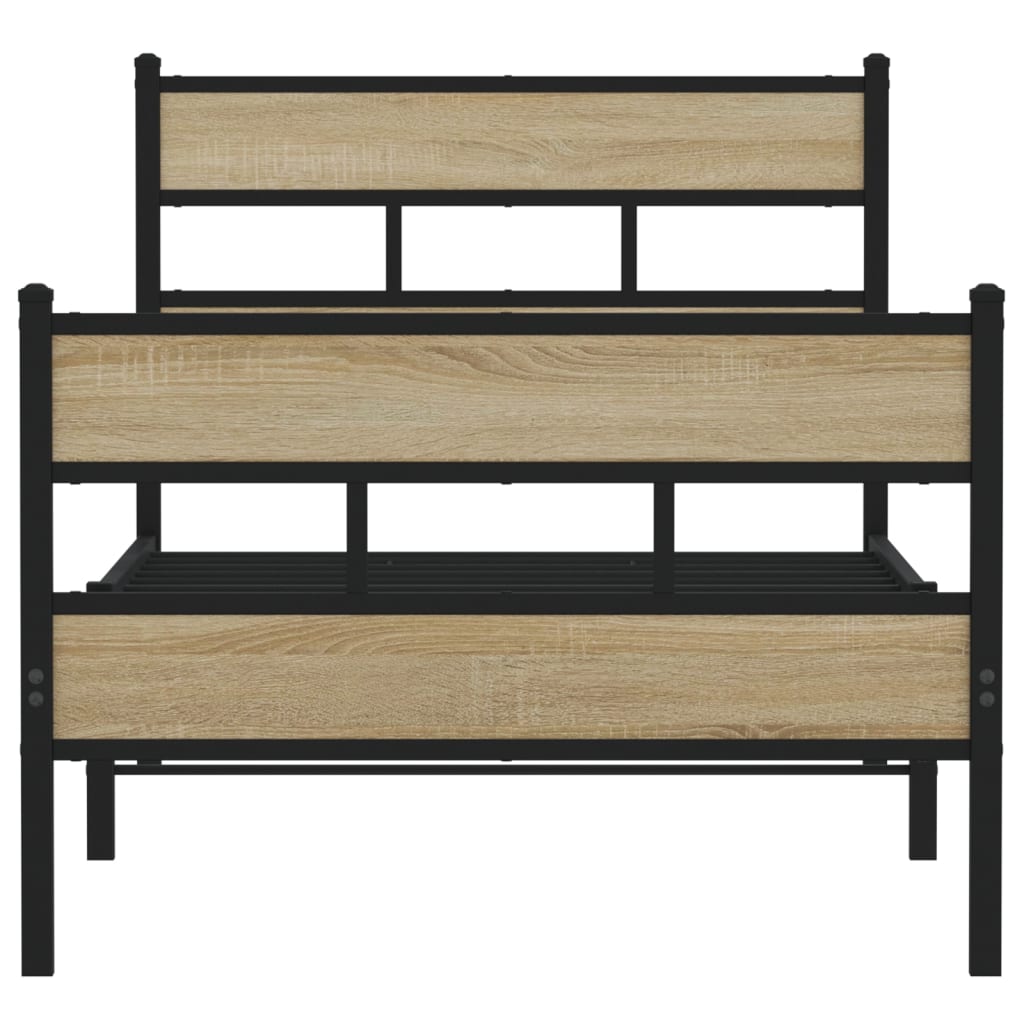 Cadre de lit en métal sans matelas chêne sonoma 80x200 cm - XIOS