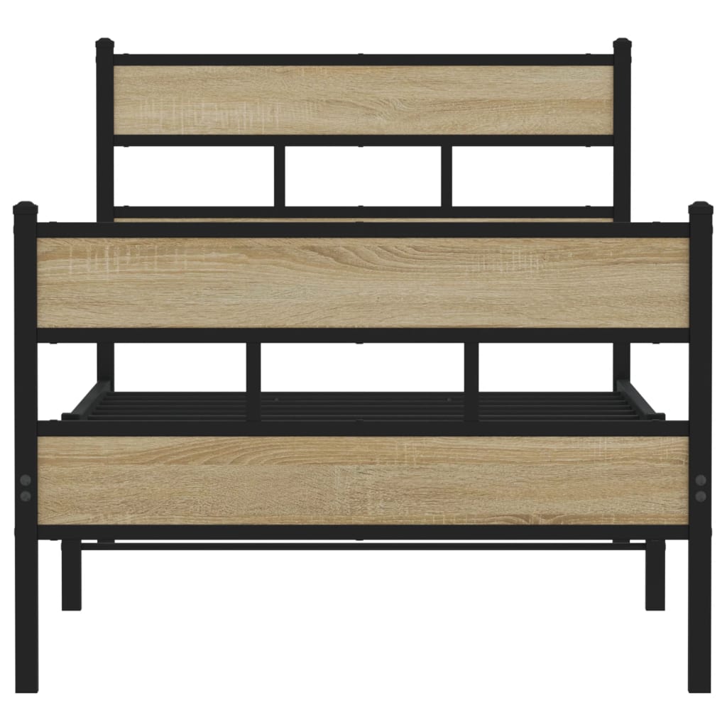 Cadre de lit en métal sans matelas chêne sonoma 107x203 cm - XIOS