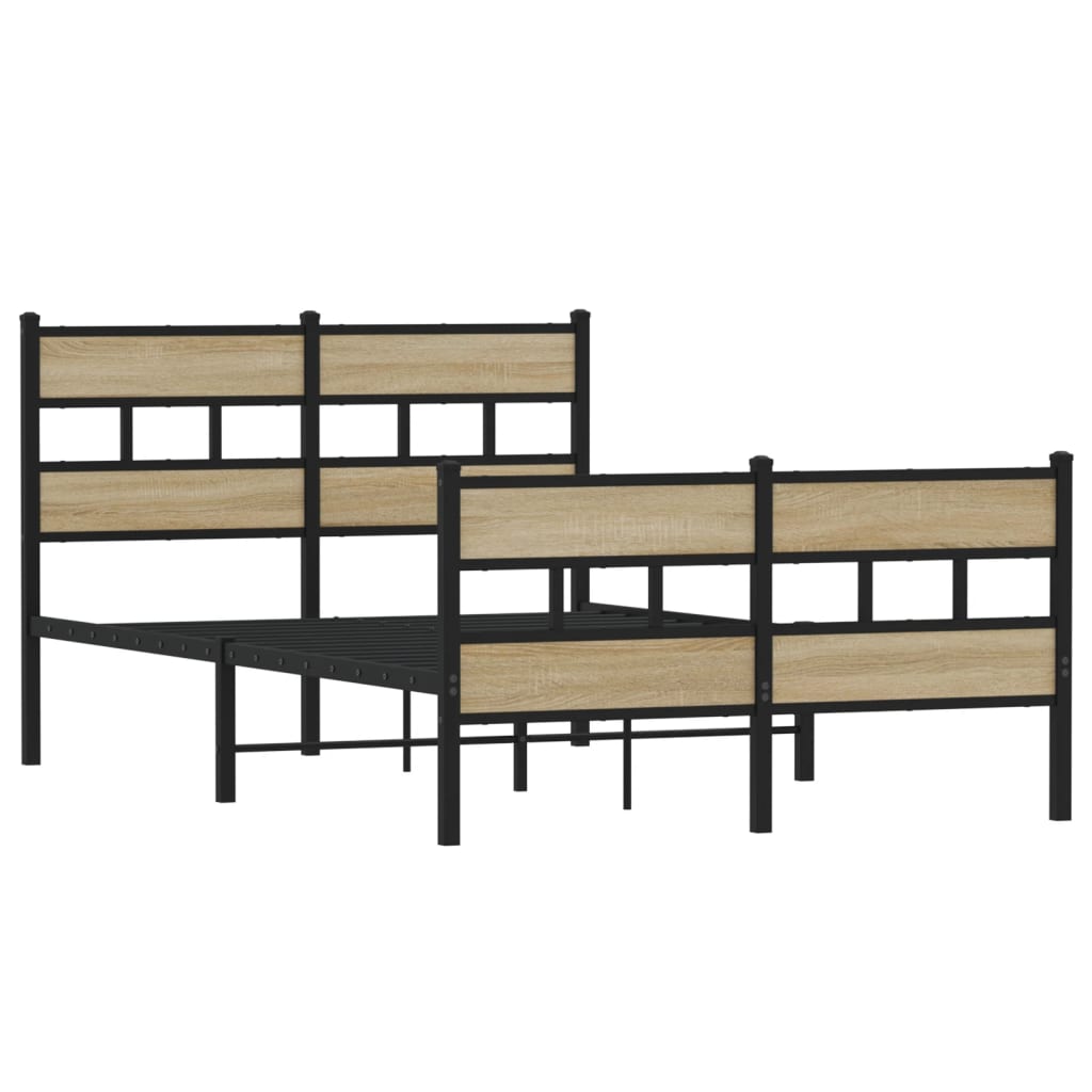 Cadre de lit en métal sans matelas chêne sonoma 120x200 cm - XIOS