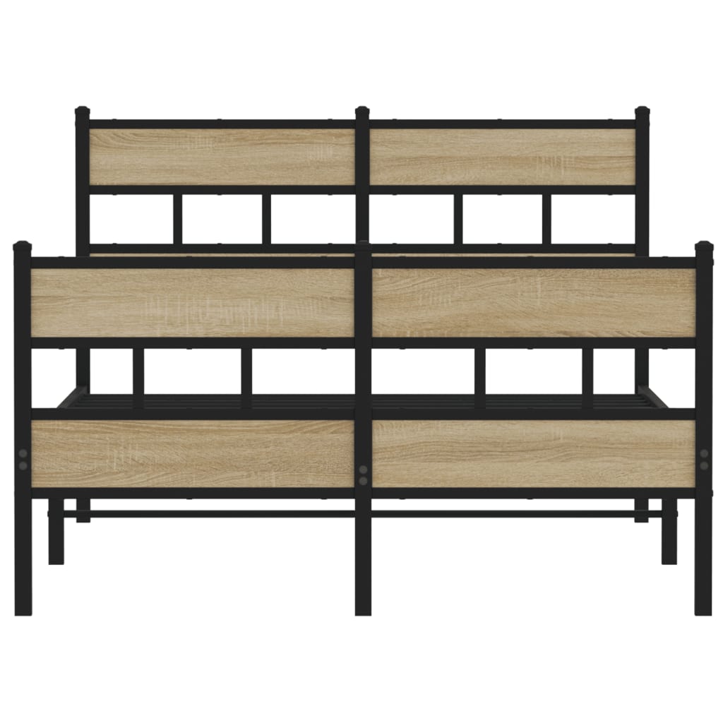 Cadre de lit en métal sans matelas chêne sonoma 120x200 cm - XIOS