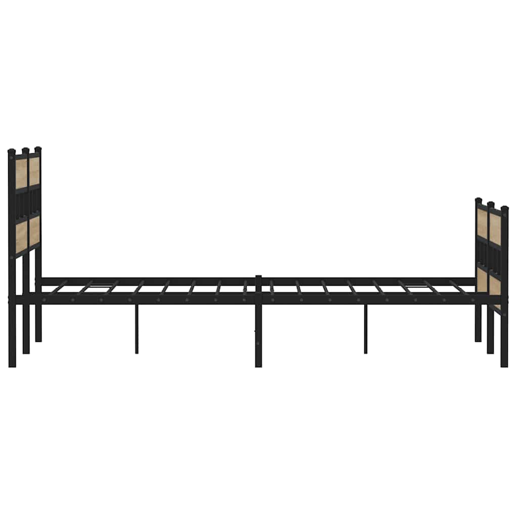 Cadre de lit en métal sans matelas chêne sonoma 140x190 cm - XIOS
