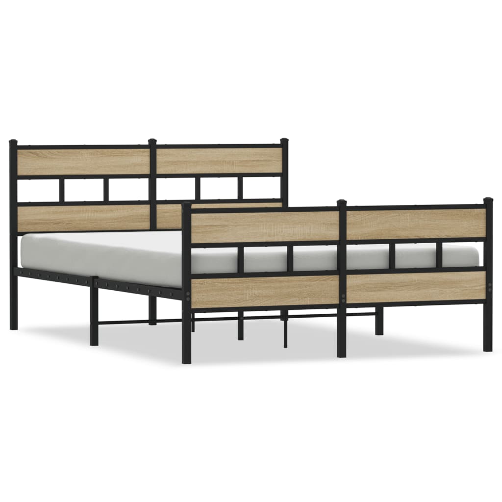 Cadre de lit en métal sans matelas chêne sonoma 140x200 cm - XIOS