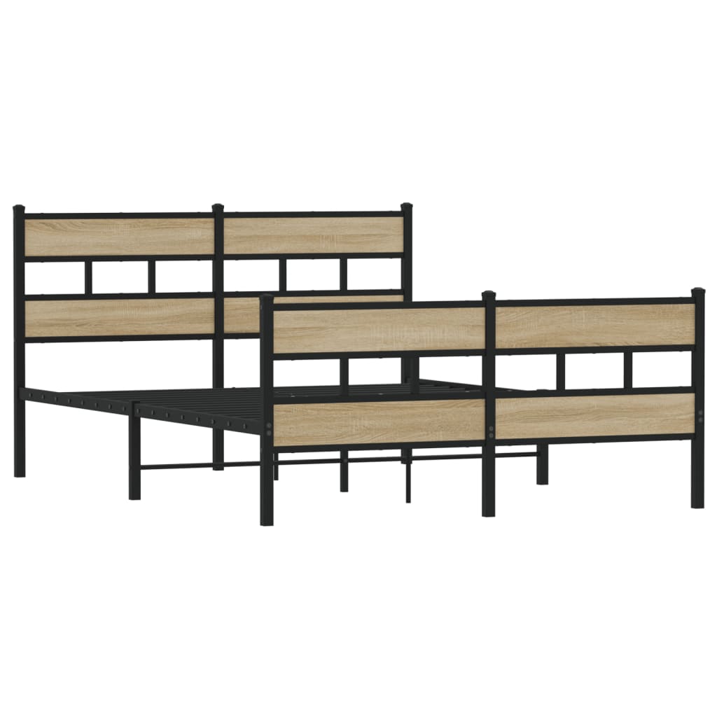 Cadre de lit en métal sans matelas chêne sonoma 140x200 cm - XIOS