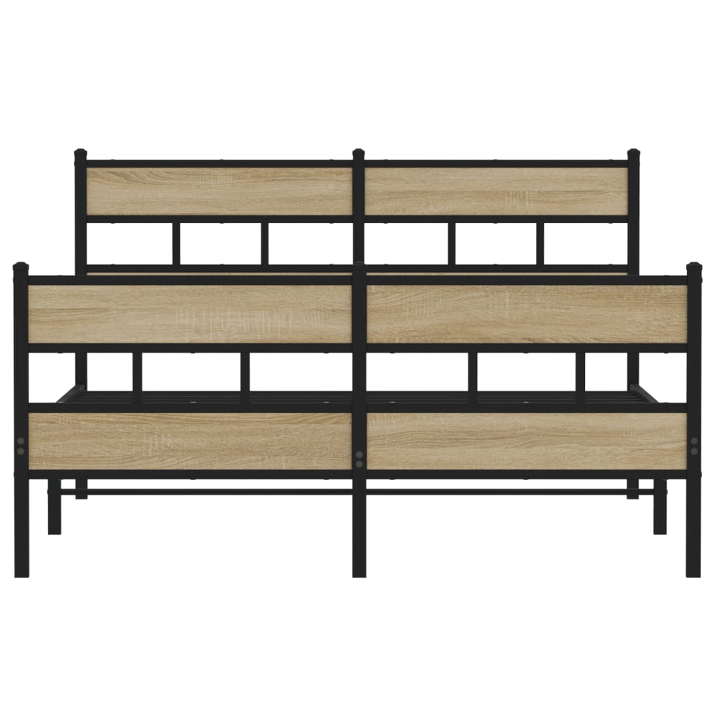 Cadre de lit en métal sans matelas chêne sonoma 140x200 cm - XIOS