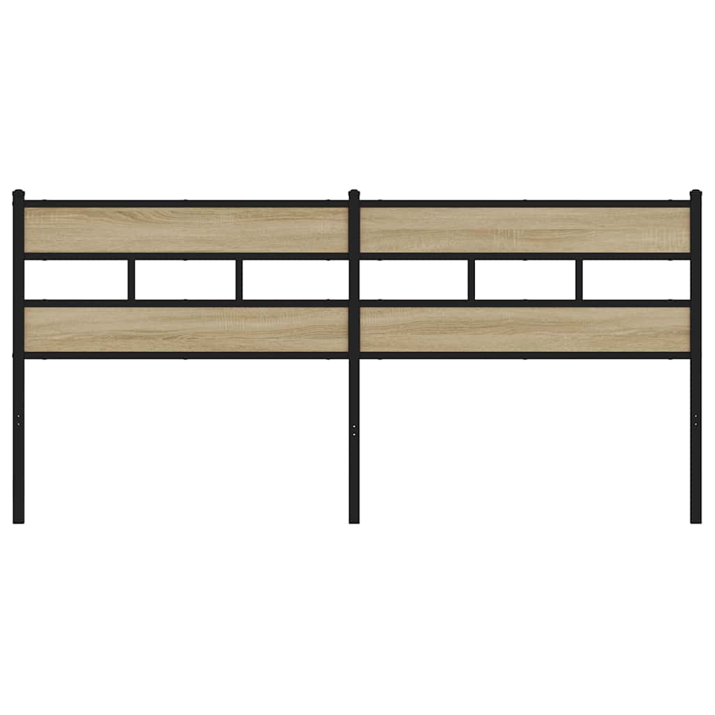 Tête de lit de remplacement chêne sonoma 180 cm fer et bois d’ingénierie - XIOS