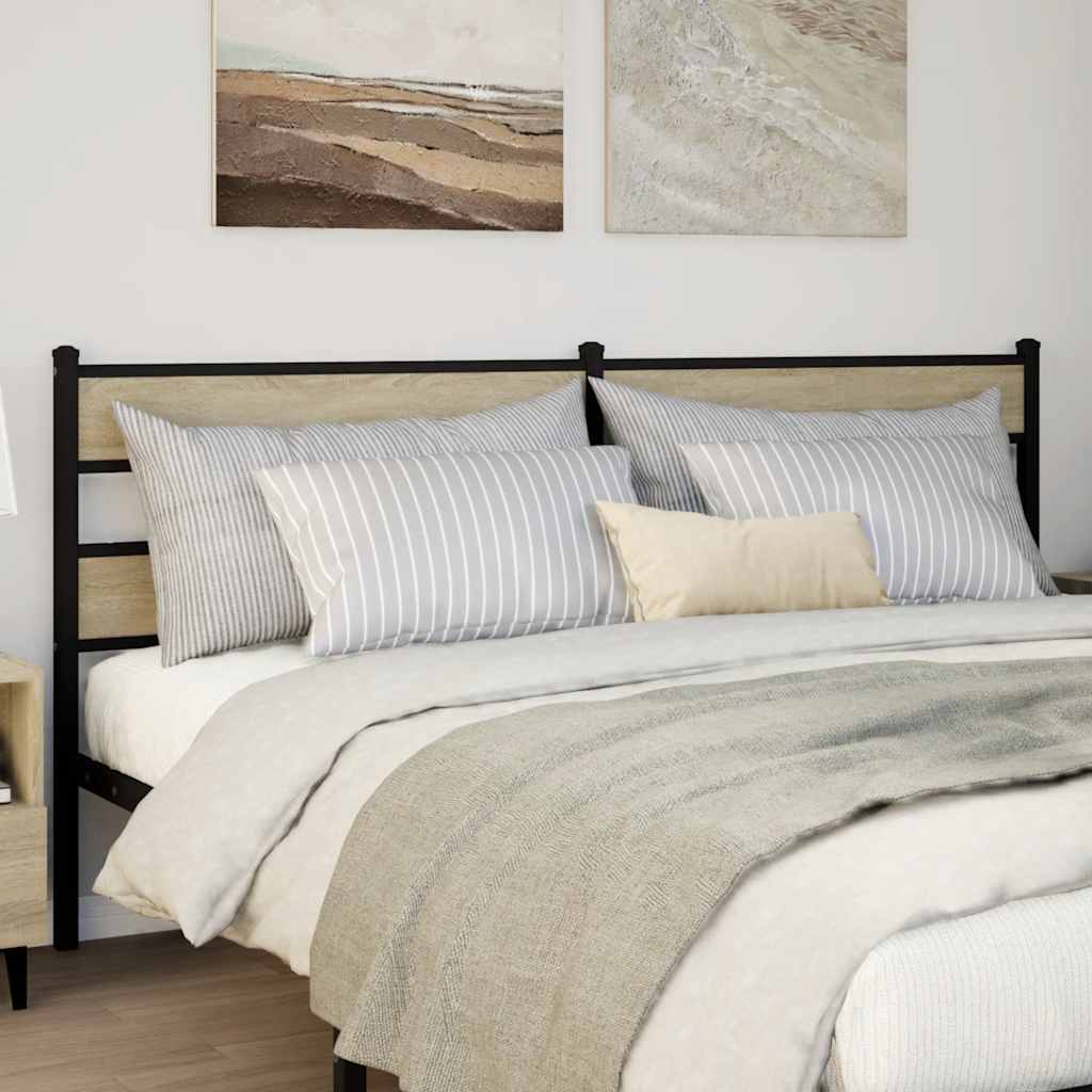 Tête de lit de remplacement chêne sonoma 180 cm fer et bois d’ingénierie - XIOS