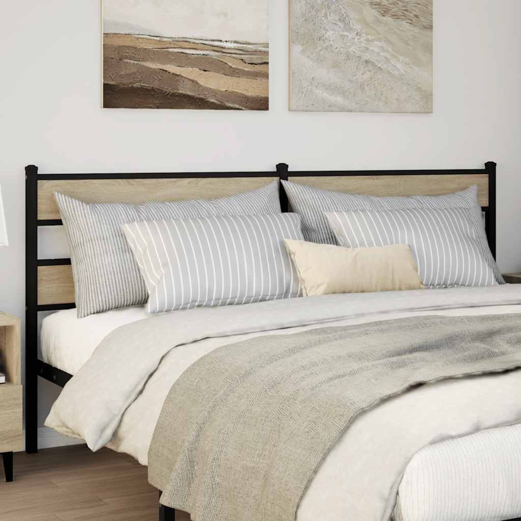 Tête de lit de remplacement chêne sonoma 193 cm fer et bois d’ingénierie - XIOS