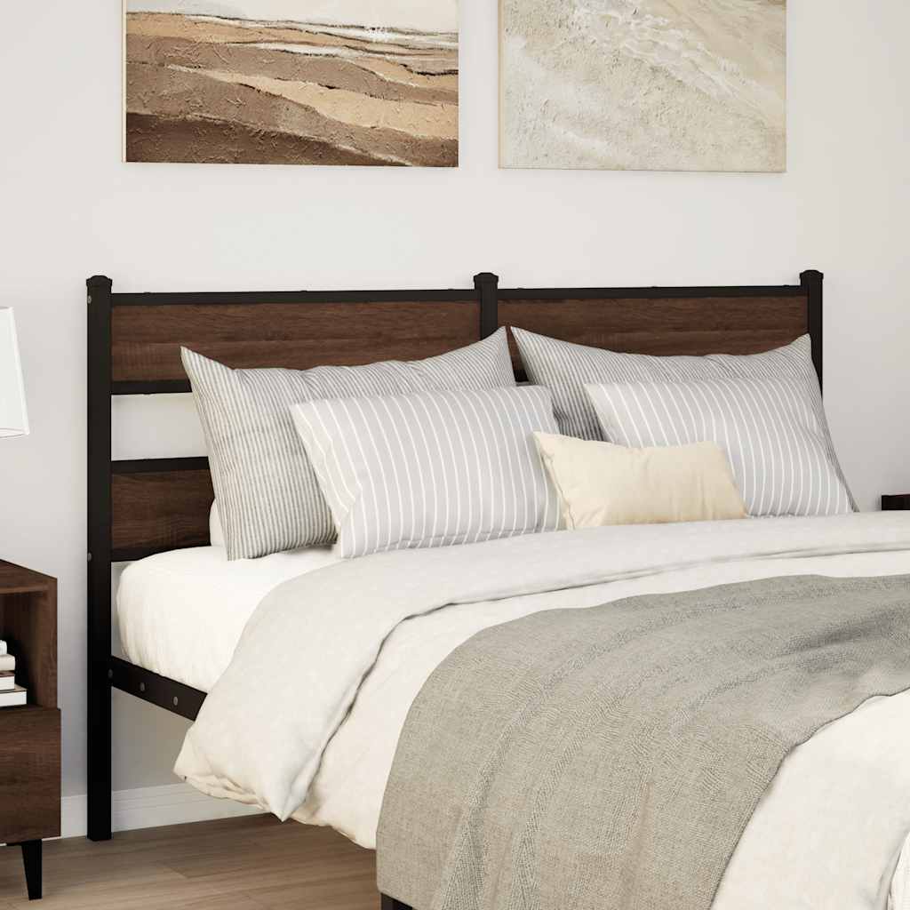 Tête de lit de remplacement chêne marron 135 cm acier et bois d'ingénierie