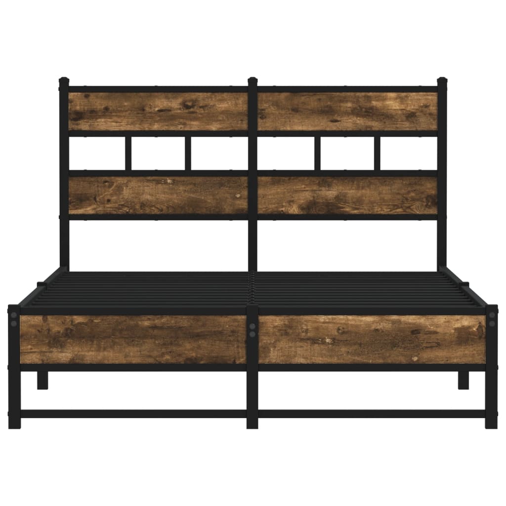 Cadre de lit en métal sans matelas chêne fumé 120x200 cm - XIOS