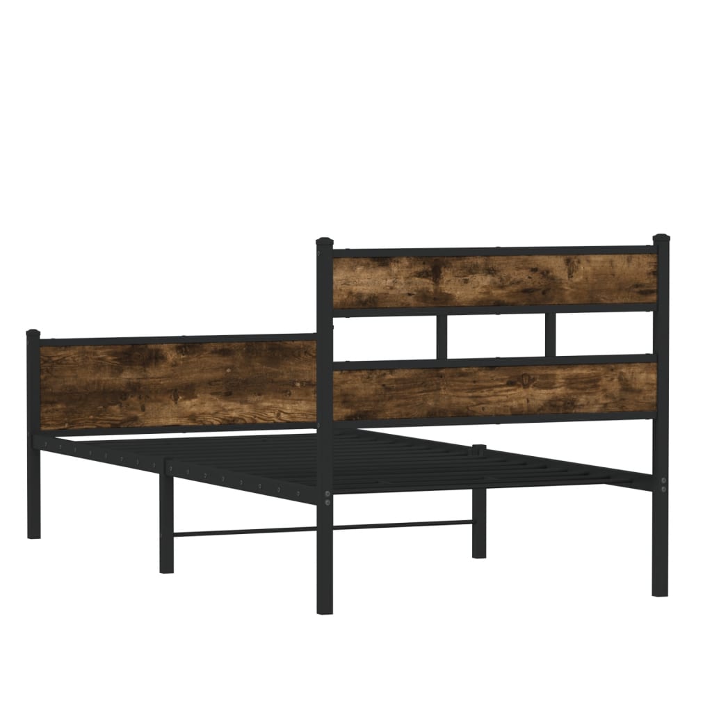 Cadre de lit sans matelas chêne fumé 100x200 cm bois ingénierie - XIOS