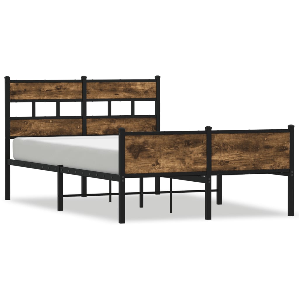 Cadre de lit sans matelas chêne fumé 120x190 cm bois ingénierie - XIOS