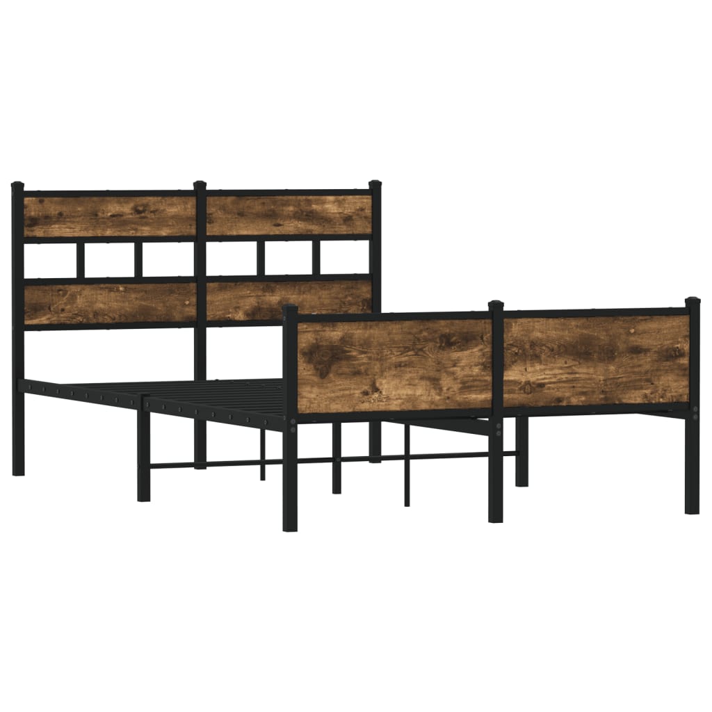 Cadre de lit sans matelas chêne fumé 120x190 cm bois ingénierie - XIOS