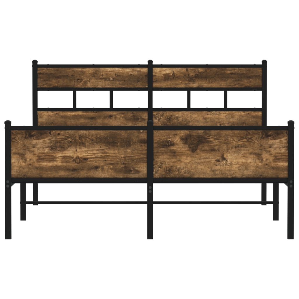 Cadre de lit sans matelas chêne fumé 140x190 cm bois ingénierie - XIOS