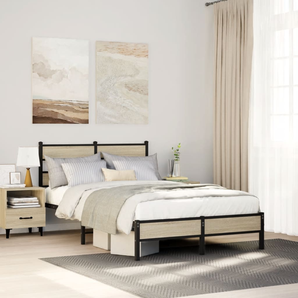 Cadre de lit sans matelas chêne sonoma 120x190 cm - XIOS