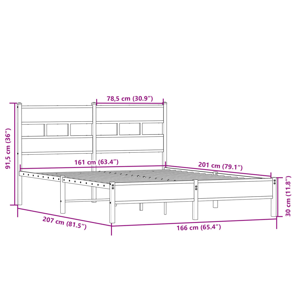 Cadre de lit sans matelas chêne sonoma 160x200 cm - XIOS
