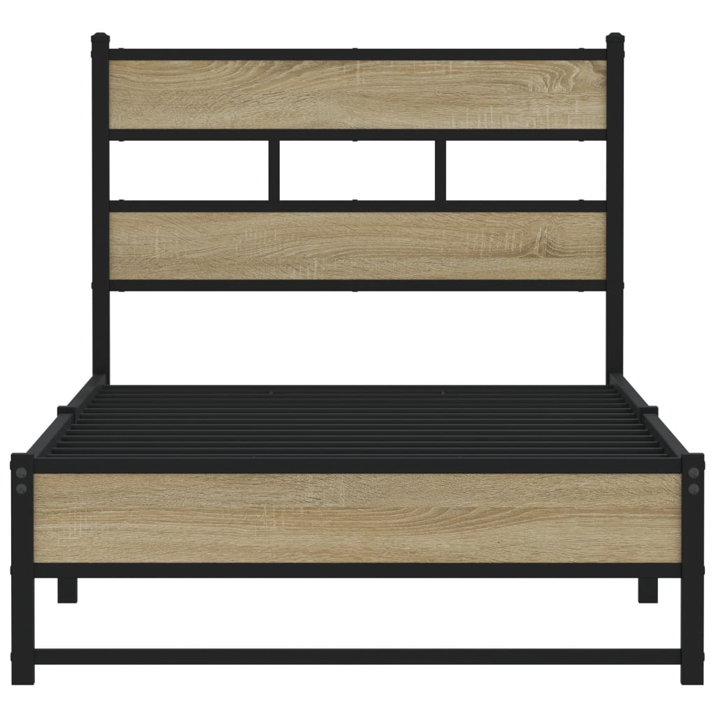Cadre de lit en métal sans matelas chêne sonoma 75x190 cm - XIOS