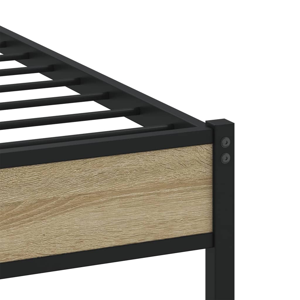 Cadre de lit en métal sans matelas chêne sonoma 90x200 cm - XIOS