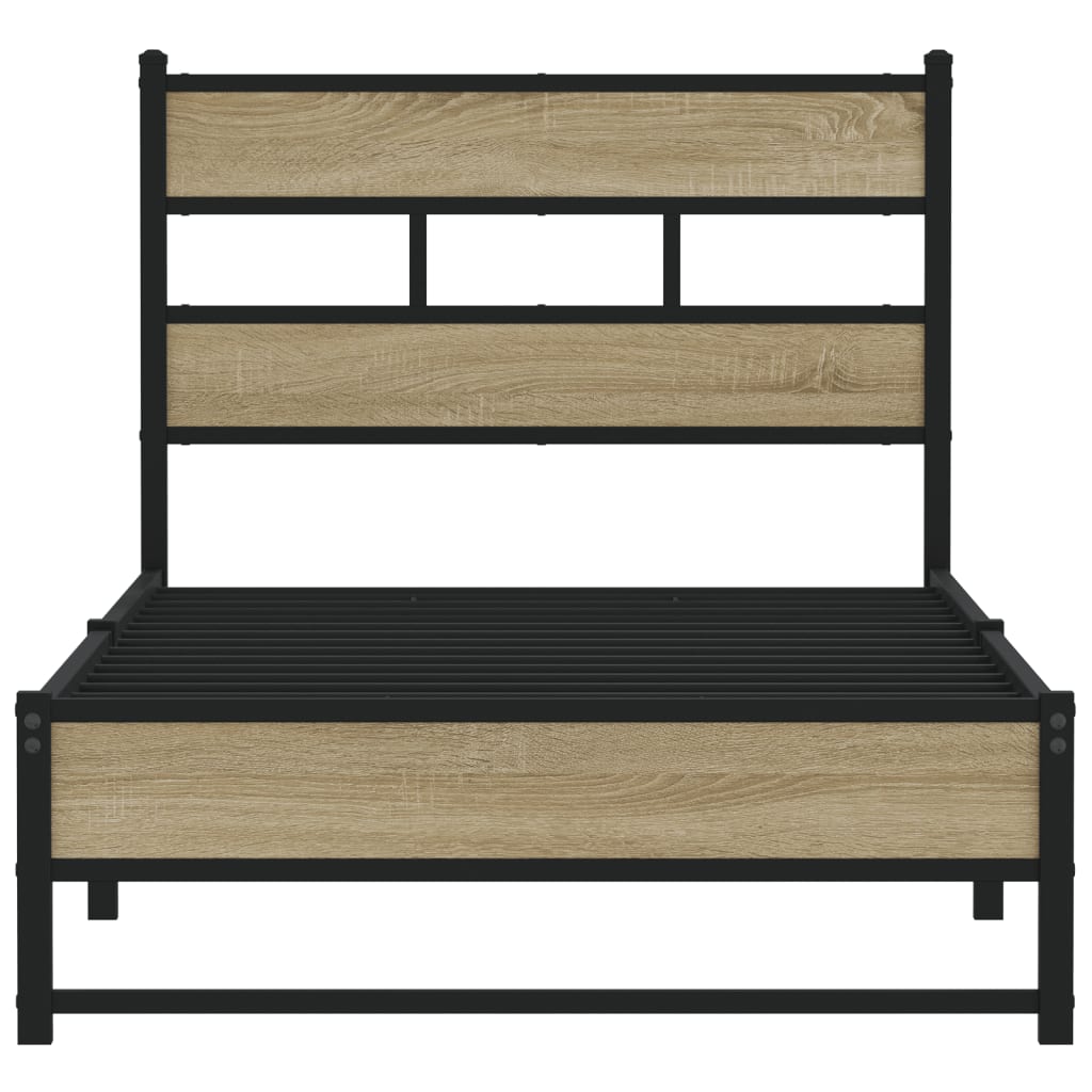Cadre de lit en métal sans matelas chêne sonoma 107x203 cm - XIOS