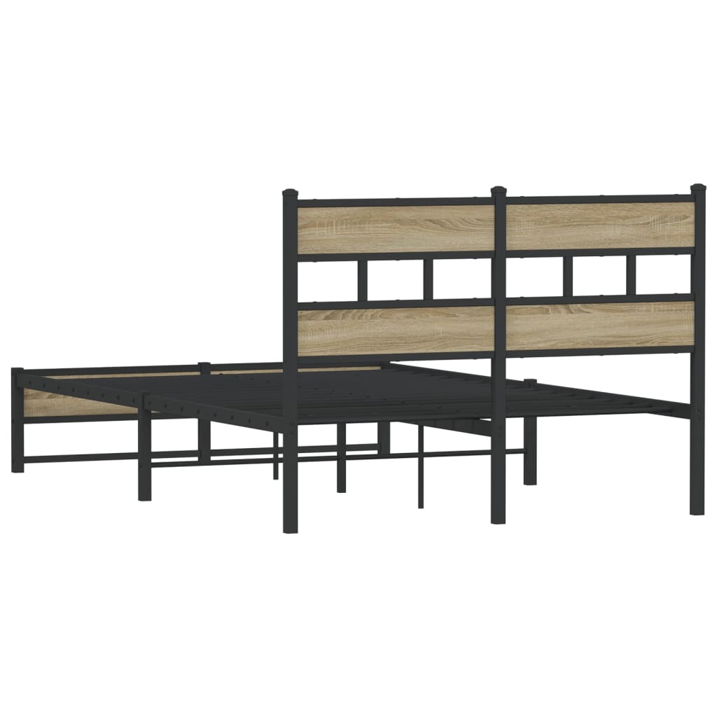 Cadre de lit en métal sans matelas chêne sonoma 120x190 cm - XIOS
