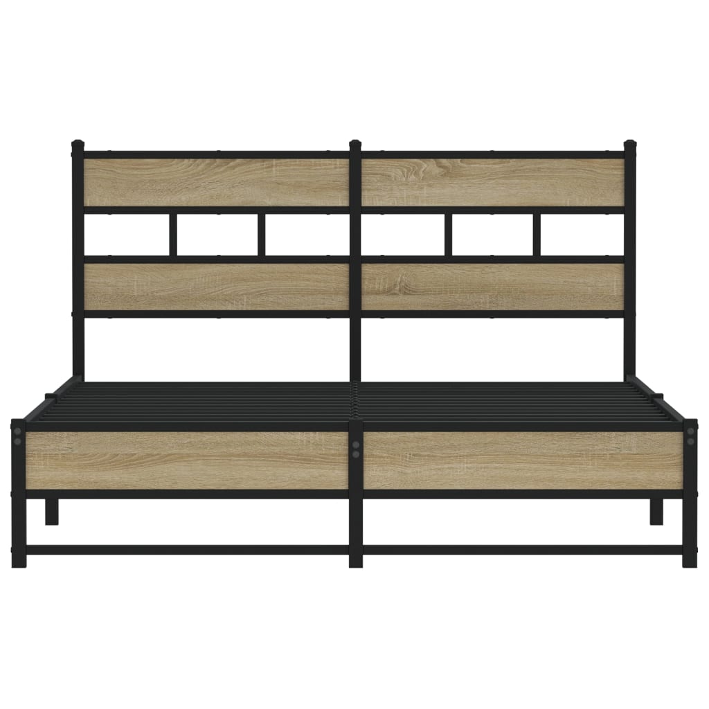 Cadre de lit en métal sans matelas chêne sonoma 135x190 cm - XIOS