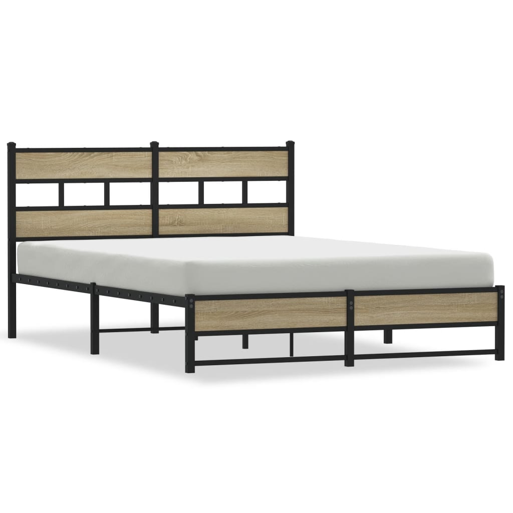 Cadre de lit en métal sans matelas chêne sonoma 140x200 cm - XIOS