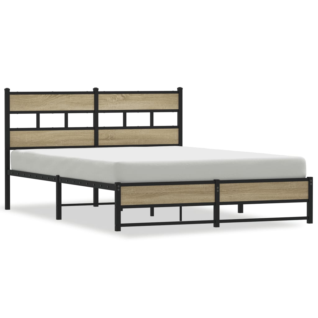 Cadre de lit en métal sans matelas chêne sonoma 160x200 cm - XIOS