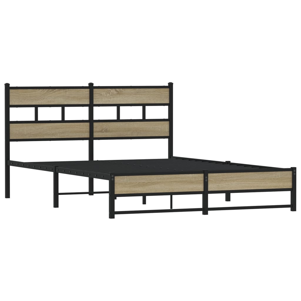 Cadre de lit en métal sans matelas chêne sonoma 160x200 cm - XIOS